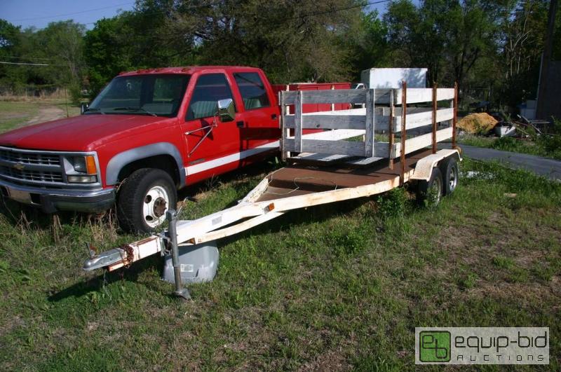 lot 600 image: Tandem trailer converted to Bobcat trailer Al...