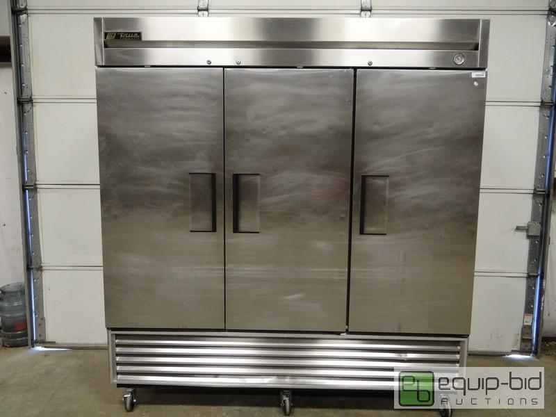 lot 1049 image: True Stainless Steel Three Door Freezer Model...