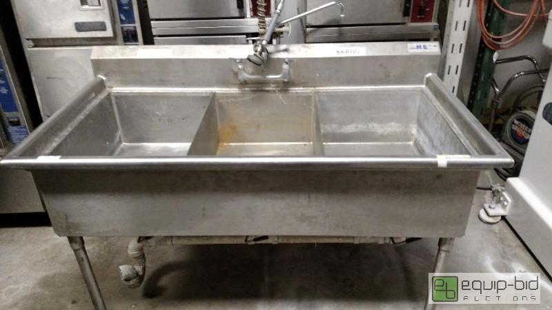 lot 1219 image: M&ampE Stainless Steel Three Well Sink Well ...