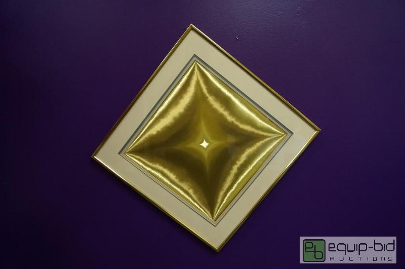lot 7006 image: Triple Matted Frame with Gold Type Art  Ref...