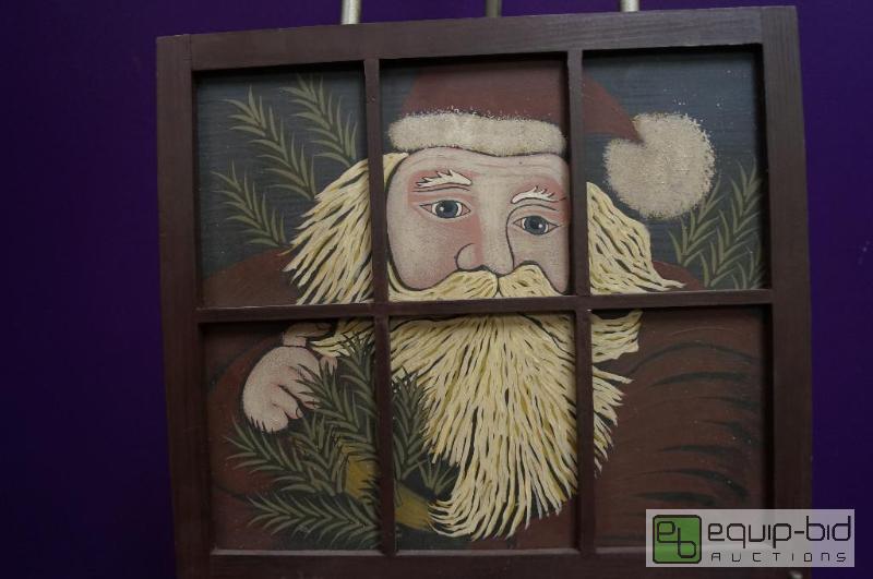 lot 7008 image: Hand Paint Santa  Picture Window Type Frame ...