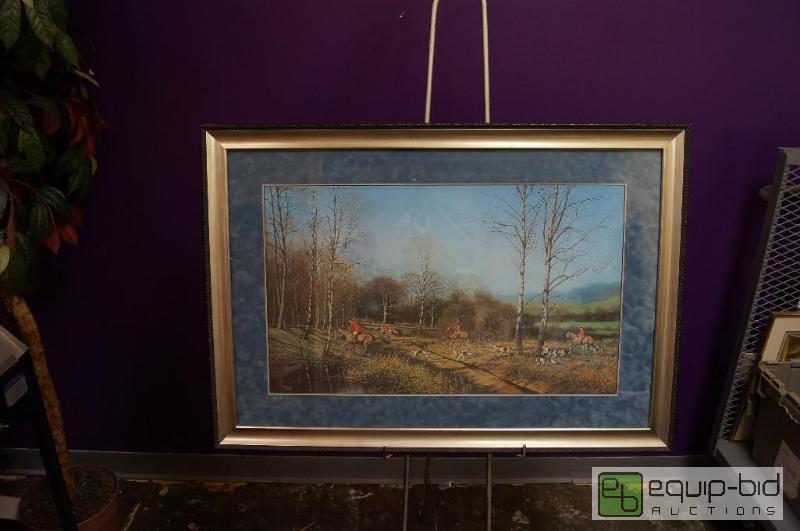 lot 7024 image: Large Fox Hunt Picture  Has Artist Name but ...