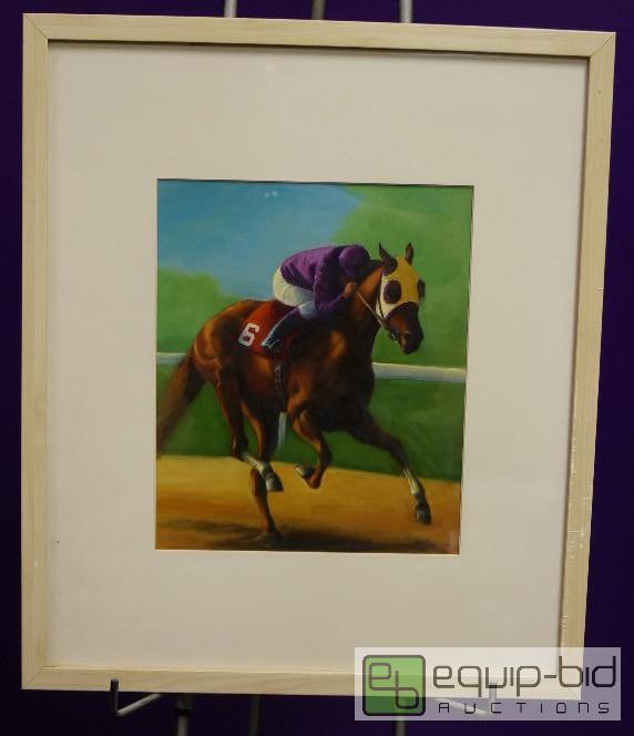 lot 7030 image: Horse Racing # 6)  Matted Framed  18 W x 21...