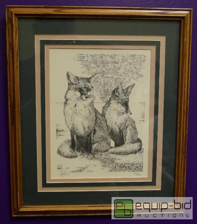 lot 7033 image: Red Foxes  136150  Matted and Framed  See...