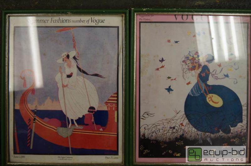 lot 7035 image: Pair of Vogue Cover Pictures  Framed  11.5 ...
