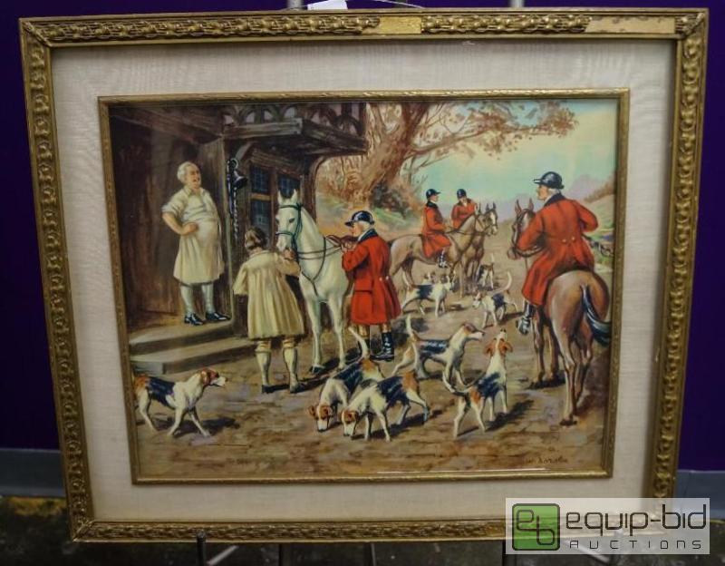 lot 7044 image: Fox Hunt Staging  W. Soroka  Cloth Matt  O...