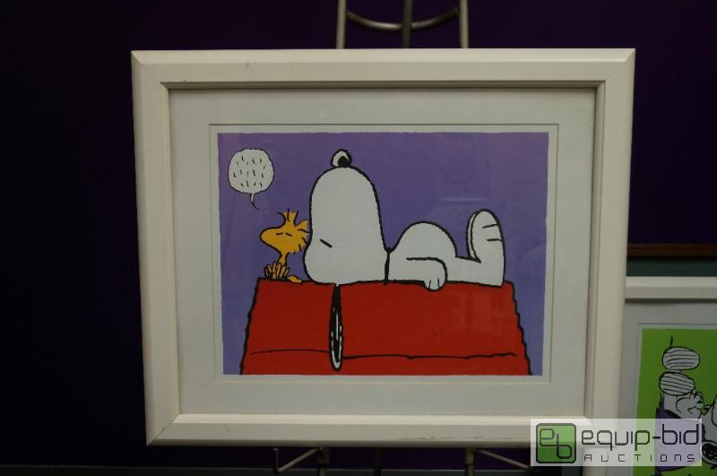 lot 7049 image: Heavy White Frame and Matted of Snoopy and Wo...