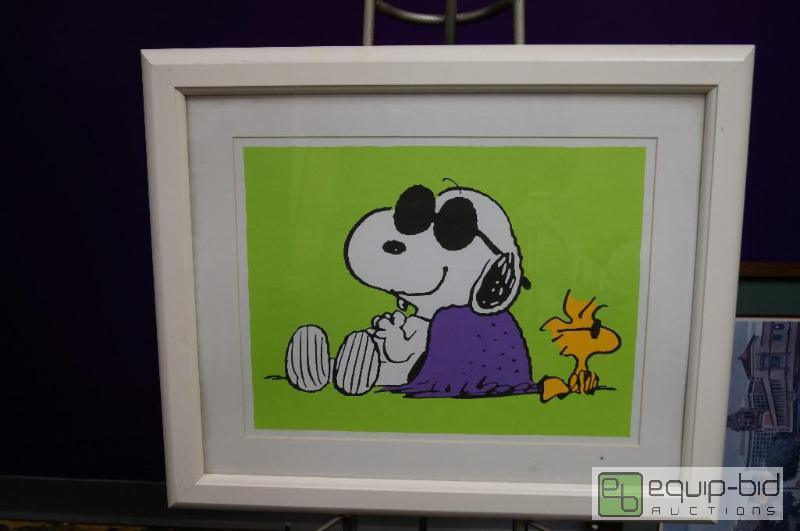 lot 7050 image: Heavy White Frame and Matted of Snoopy (Joe C...