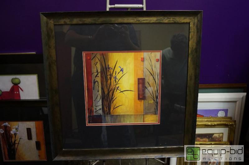 lot 7055 image: Li Leger Flower Art picture  Framed and Matt...