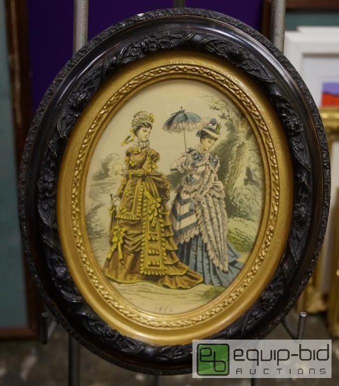 lot 7061 image: Old Oval Frame  Date of1852 displays  two l...