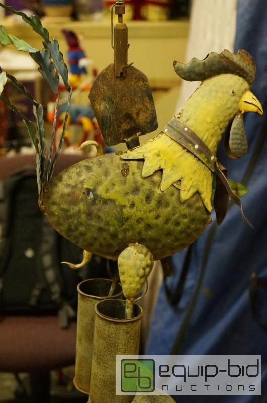 lot 7068 image: Rooster with boots  Metal  with Hanger  Ro...