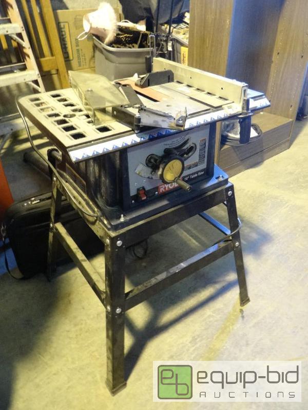 lot 1259 image: Ryobi 10in Table Saw with Stand
