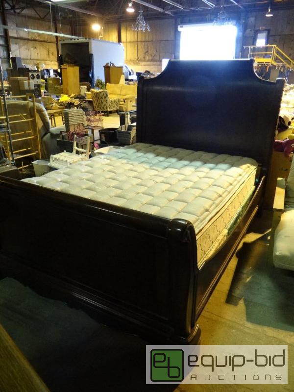 lot 1350 image: Dark Wood Ashely Full Size Bed Set