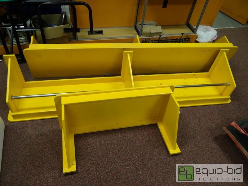 lot 547 image: (3) Yellow Wall Mount Shelf Coat Racks...