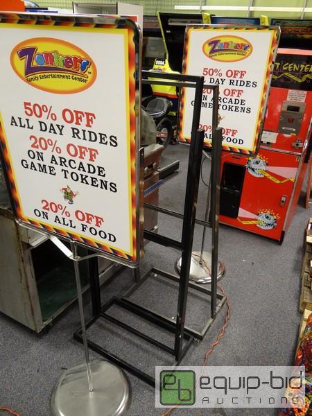 lot 548 image: (4) Floor Metal Frame Signs...