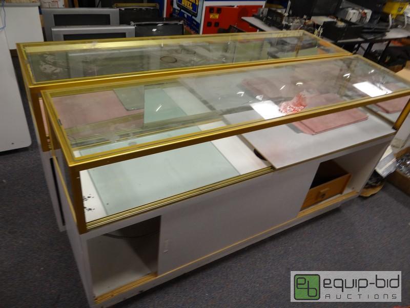 lot 561 image: (2) Glass Top Display Cases  72x18x38  1 Need...