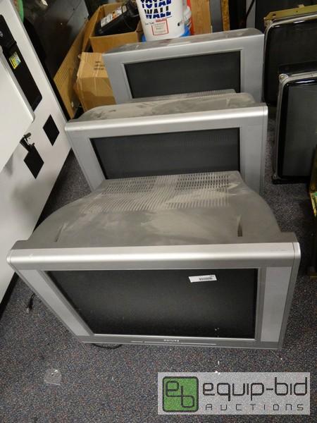 lot 562 image: (3) Philips (1) Sanyo 27Inch Flat Screen Tube...