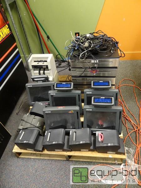 lot 566 image: Micros Touch Screen POS System  Includes (5) ...