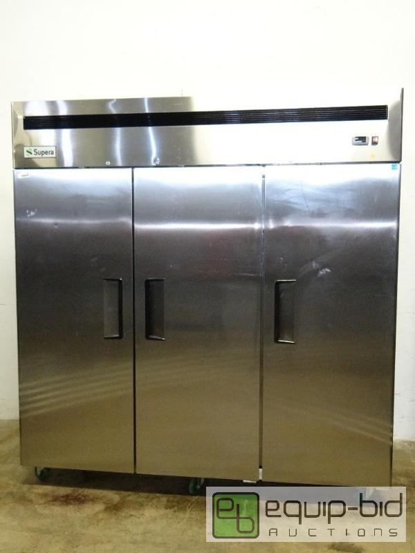 lot 1002 image: Used Supera 3 Door Stainless Steel Freezer