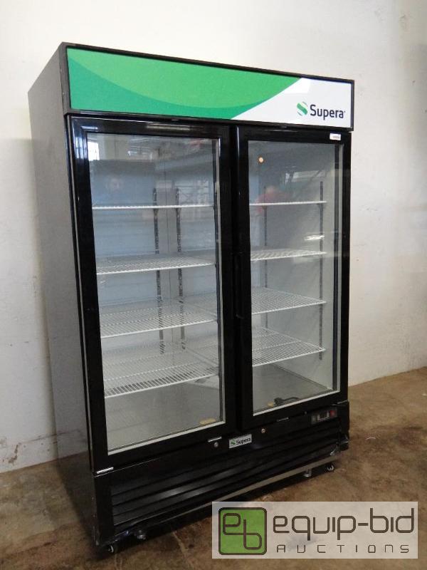 lot 1027 image: Supera (G2M-SW-48-B-1) - 54 Black Glass Two-Door Merchandiser