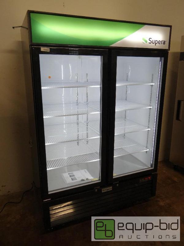 lot 1028 image: Supera (G2M-SW-48-B-1) - 54 Black Glass Two-Door Merchandiser