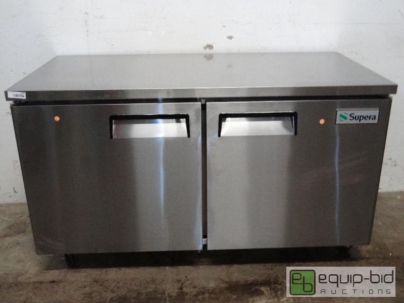 lot 1033 image: Supera Under Counter Stainless Steel Two Door Cooler