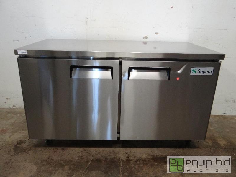 lot 1034 image: Supera Under Counter Stainless Steel Two Door Cooler