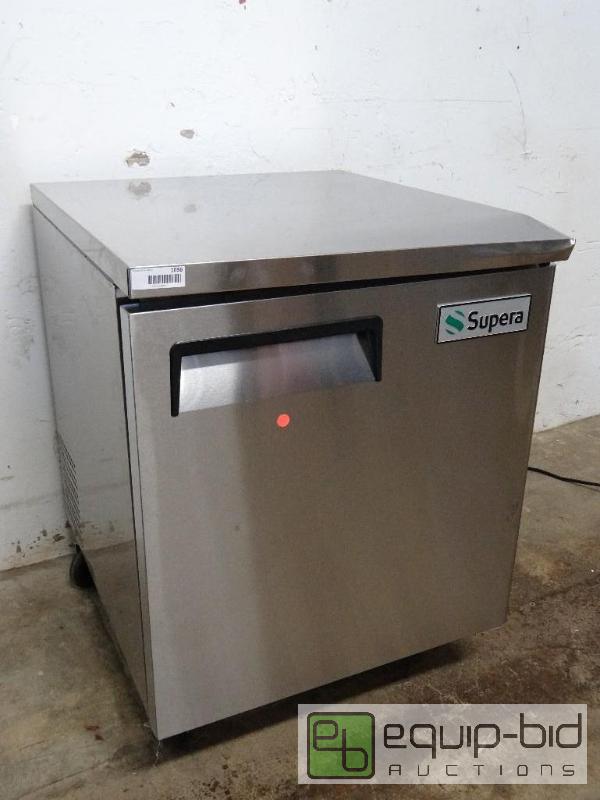 lot 1036 image: Supera Under Counter Stainless Steel Single Door Cooler