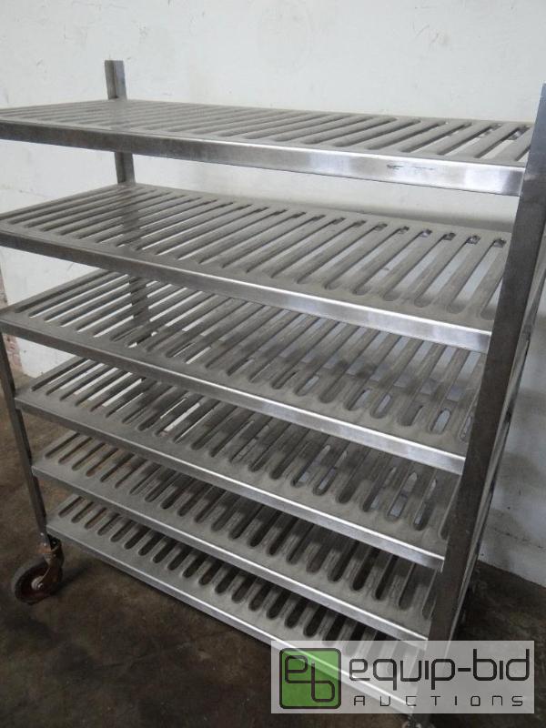 lot 1107 image: Heavy Duty Stainless Steel Rack on Casters