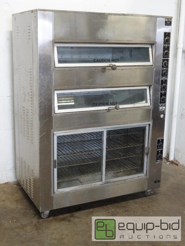 lot 1131 image: NU-VU Double Stack Deck Oven w Heated Holding Cabinet