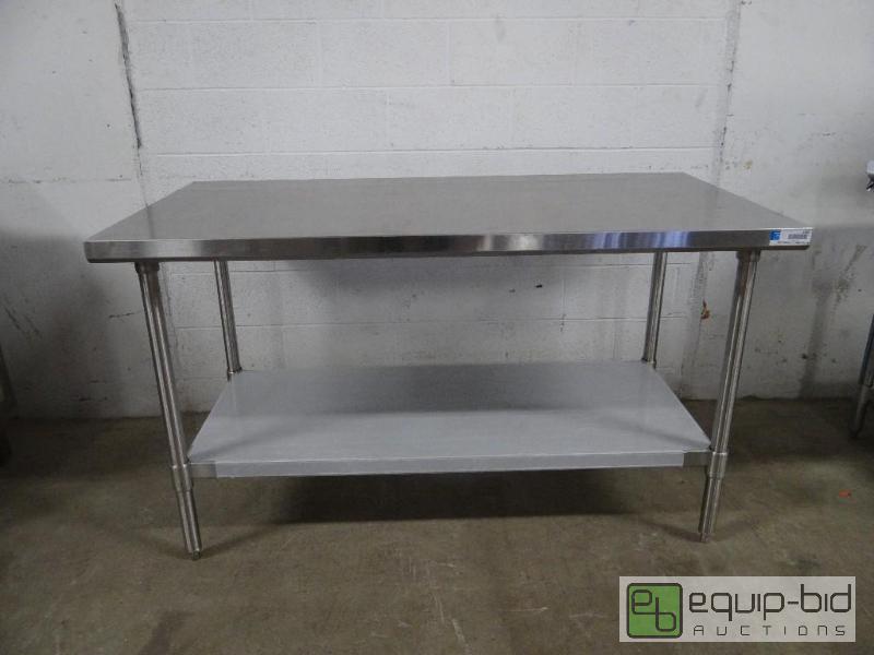 lot 1164 image: B and K All Stainless Table with Under Shelf