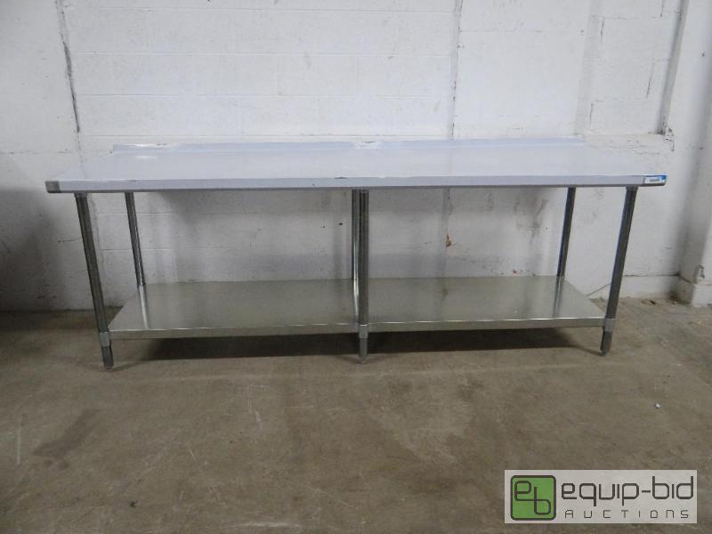 lot 1169 image: B and K Stainless Table with Under Shelf w Back Splash