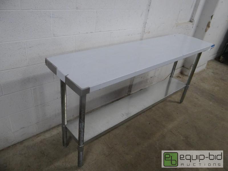 lot 1171 image: B and K Stainless Table with Galvanized Under Shelf