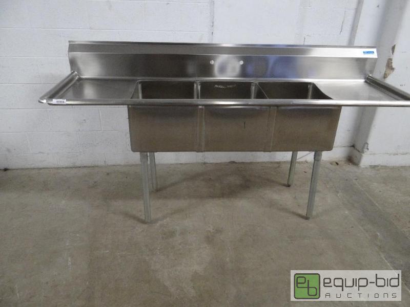 lot 1178 image: B and K 3 Bay Sink with Drain Boards