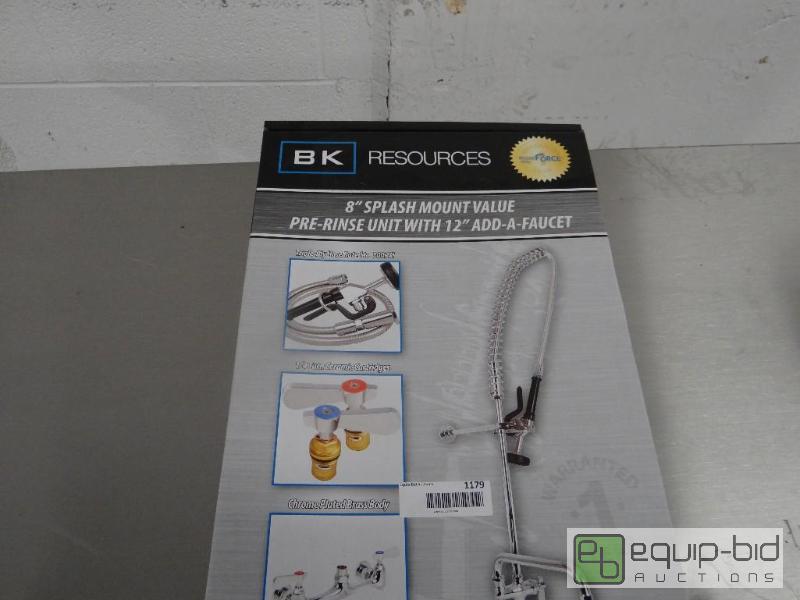 lot 1179 image: B and K Over Head Sprayer with 12in Faucet