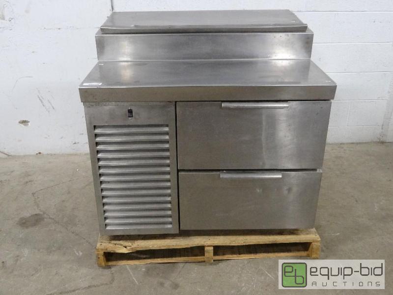 lot 1196 image: 38in Refrigerated 2 Drawer Pizza Prep Table