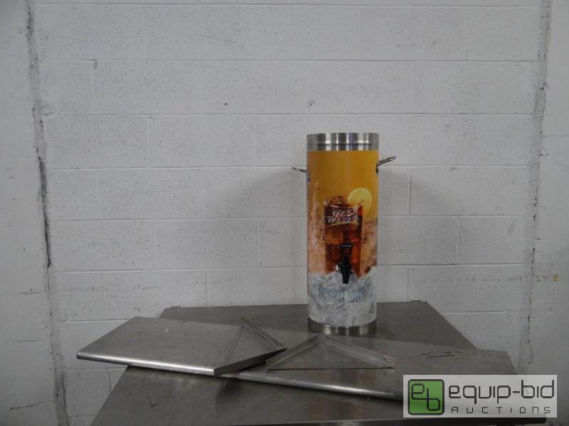 lot 1250 image: Stainless Wall Mount Shelf with Stainless Tea Dispenser