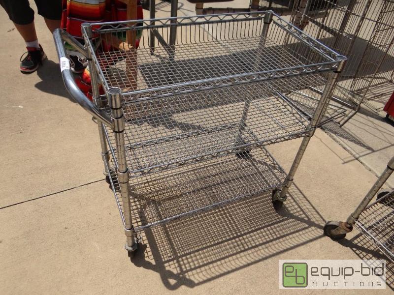 lot 128 image: 3 shelf bus cart on wheels....