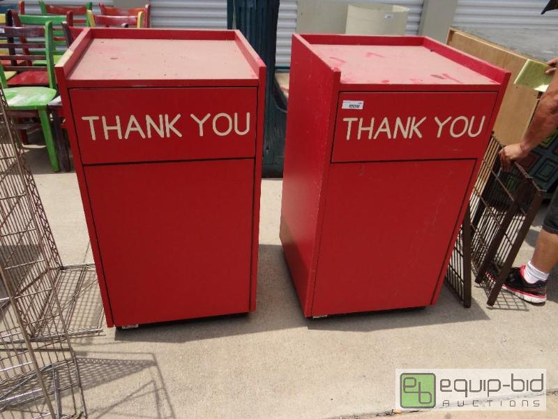 lot 140 image: Lot of 2 commercial trash can containers....