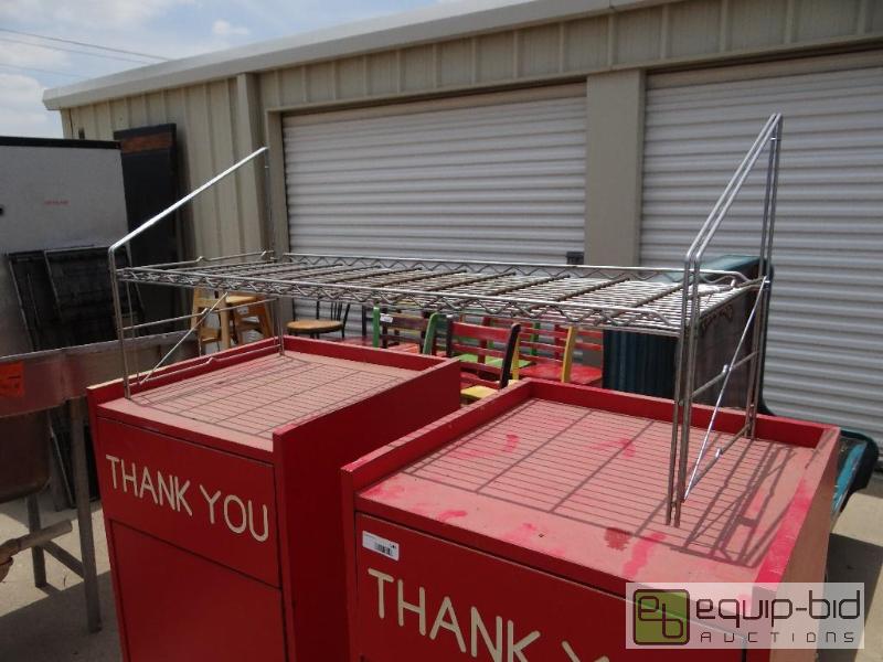 lot 141 image: Lot of 3 metro style shelves. 47&quot long x...