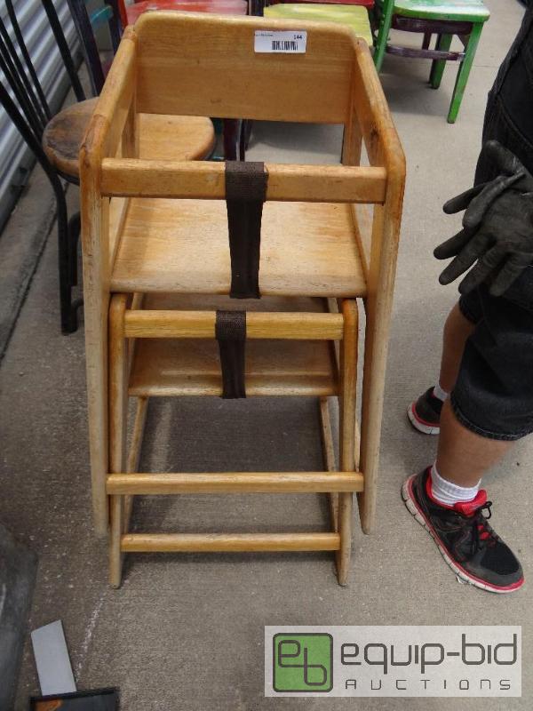 lot 144 image: Lot of 2 wood high chairs....