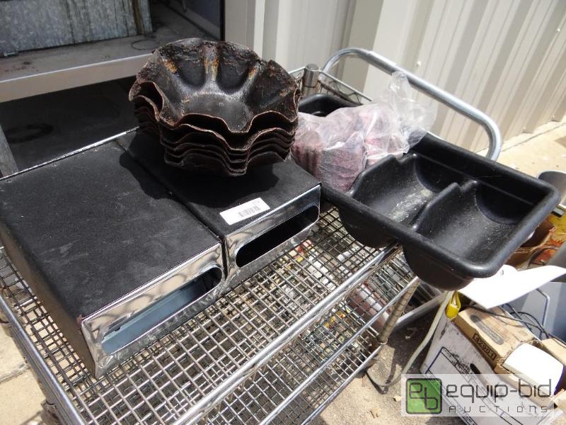 lot 153 image: Silverware tray, napkin dispensers, taco shel...