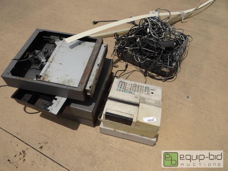 lot 164 image: Lot of cash drawers, cash register and cords....