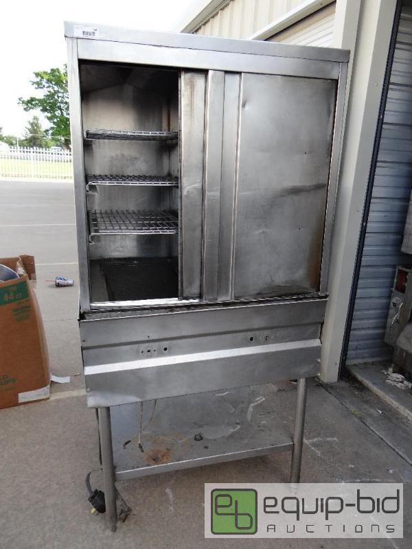 lot 166 image: SS Double door steamer on wheels.  Electric....