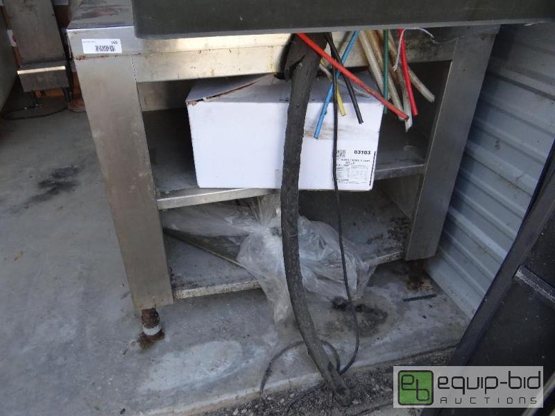 lot 168 image: Stainless steel table with shelves.36&quot x...