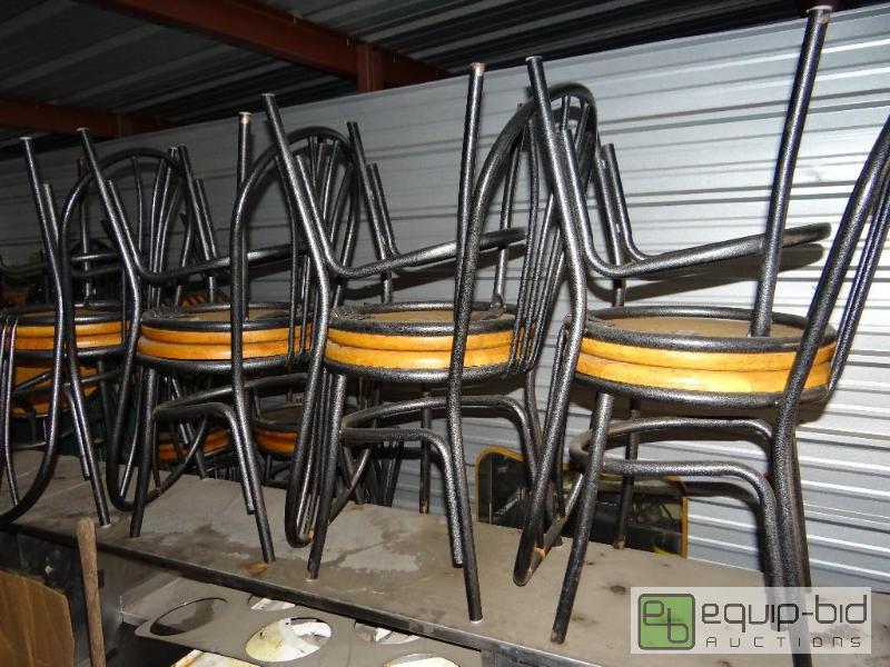 lot 199 image: Lot of approx. 35 dining chairs. Metal frame ...