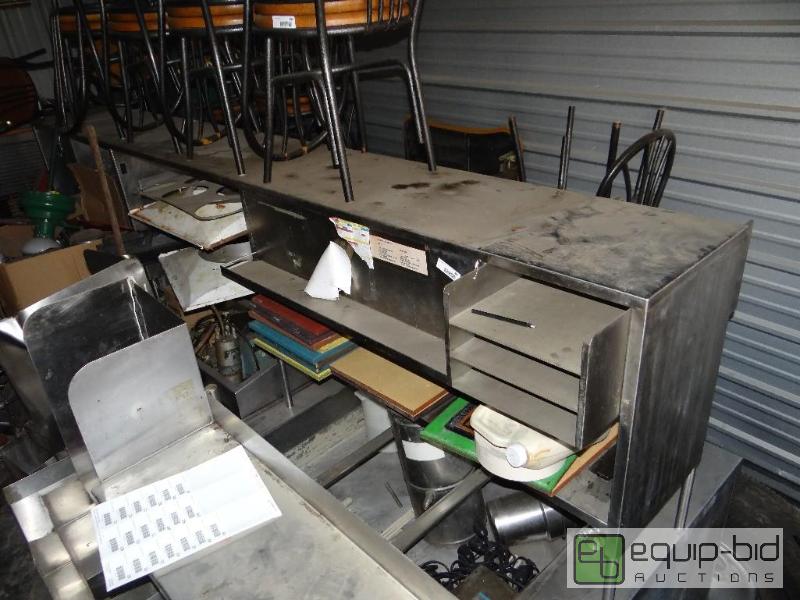 lot 200 image: Large stainless steel double sided food line....