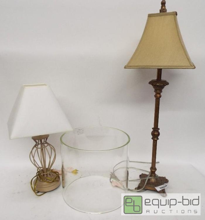 lot 1775 image: Lamps &amp Glass Globe   Qty. 2 Lamps  1 Gla...