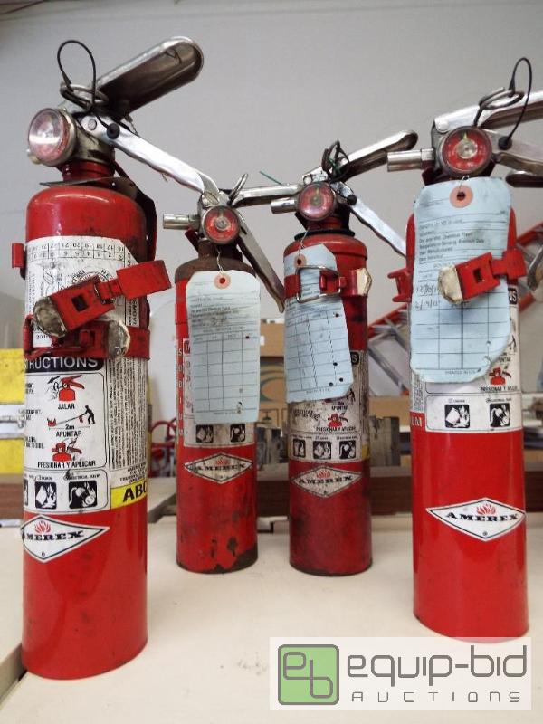lot 5376C image: Lot of 4 Amerex Fire Extinguisher   Full  See...