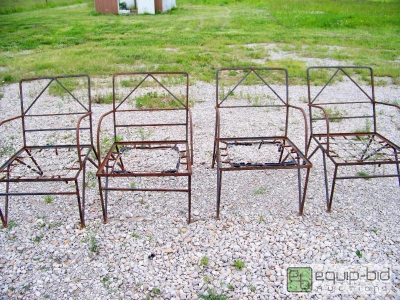 lot 1006 image: Set of 4 Mid Century Iron Patio Chairs